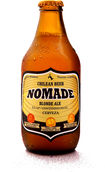 Nomade Chilean Blonde Ale Beer Bottle PNG