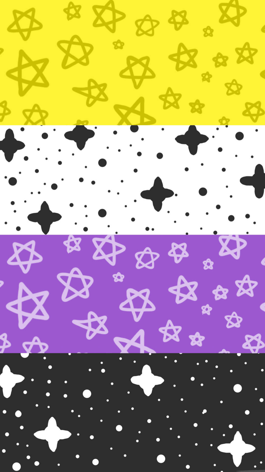 Four Different Patterns With Stars On Them Wallpaper