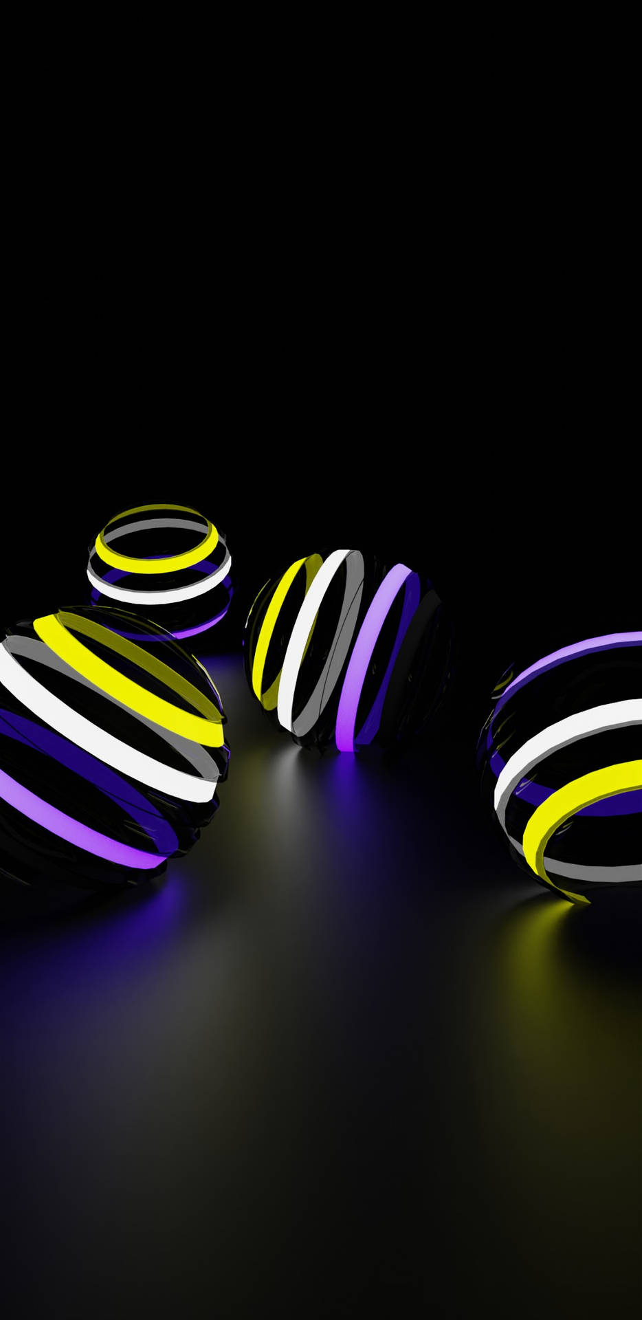 A Black Background With Several Colorful Rings Wallpaper