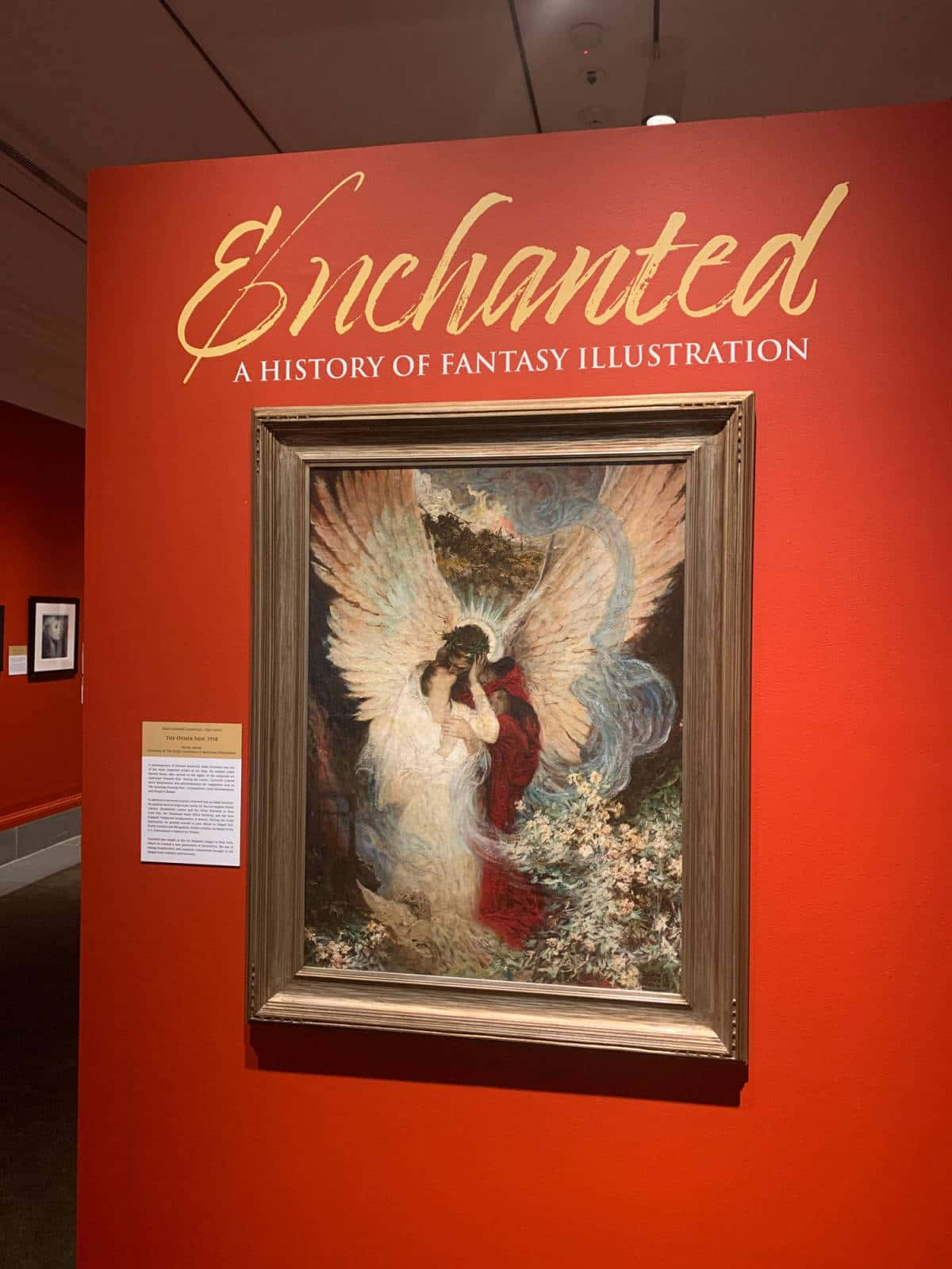 A Painting Of A Fairy With A Red Background