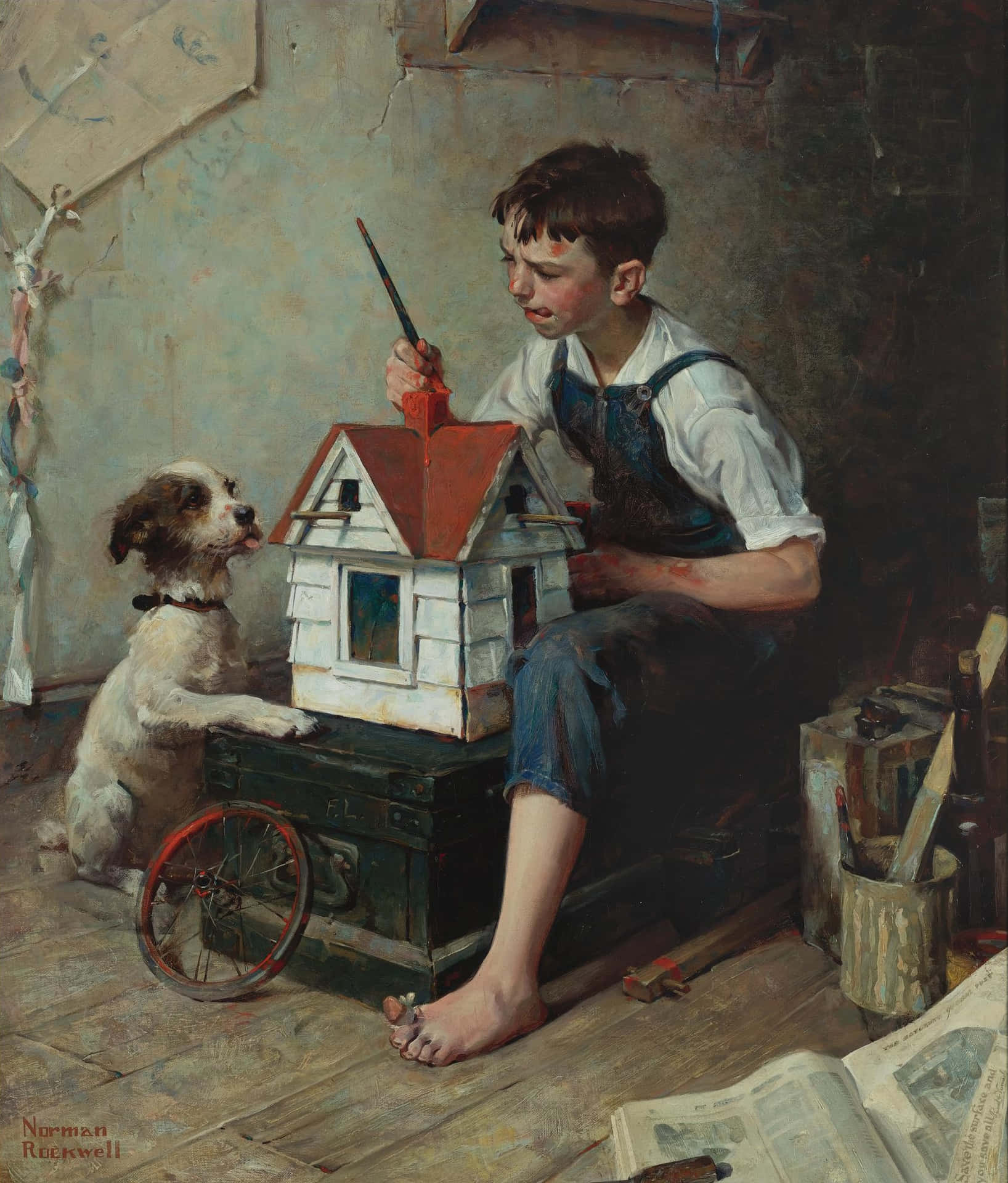 A Boy Is Playing With A Toy