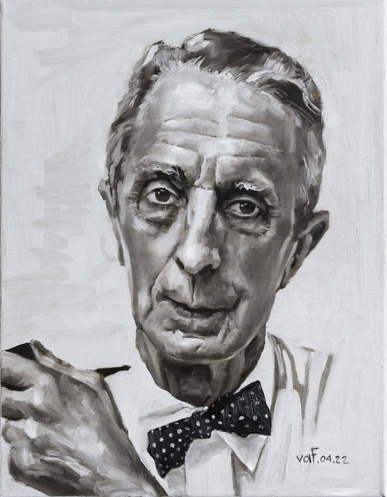 A Painting Of A Man With A Bow Tie