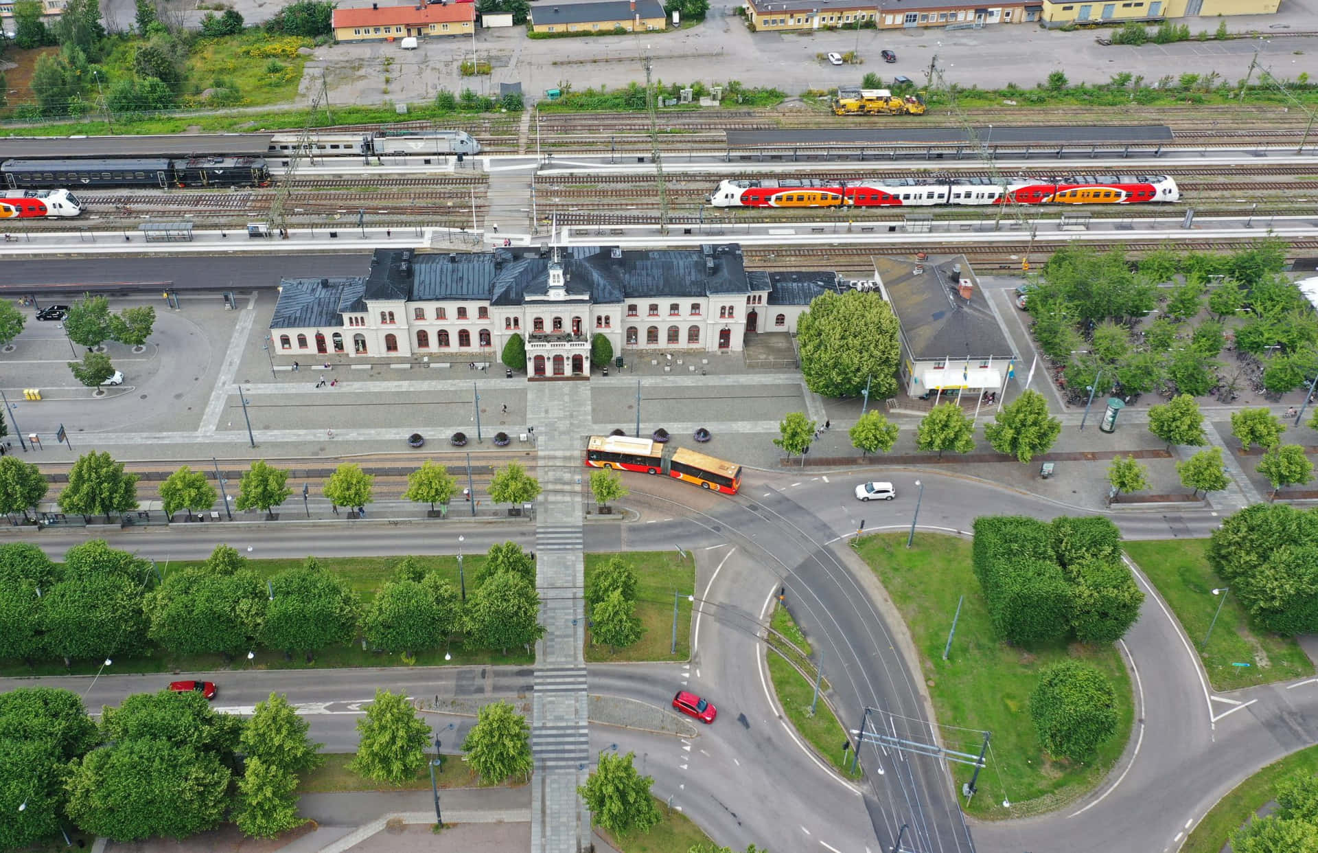Norrkoping Train Station Aerial View Wallpaper
