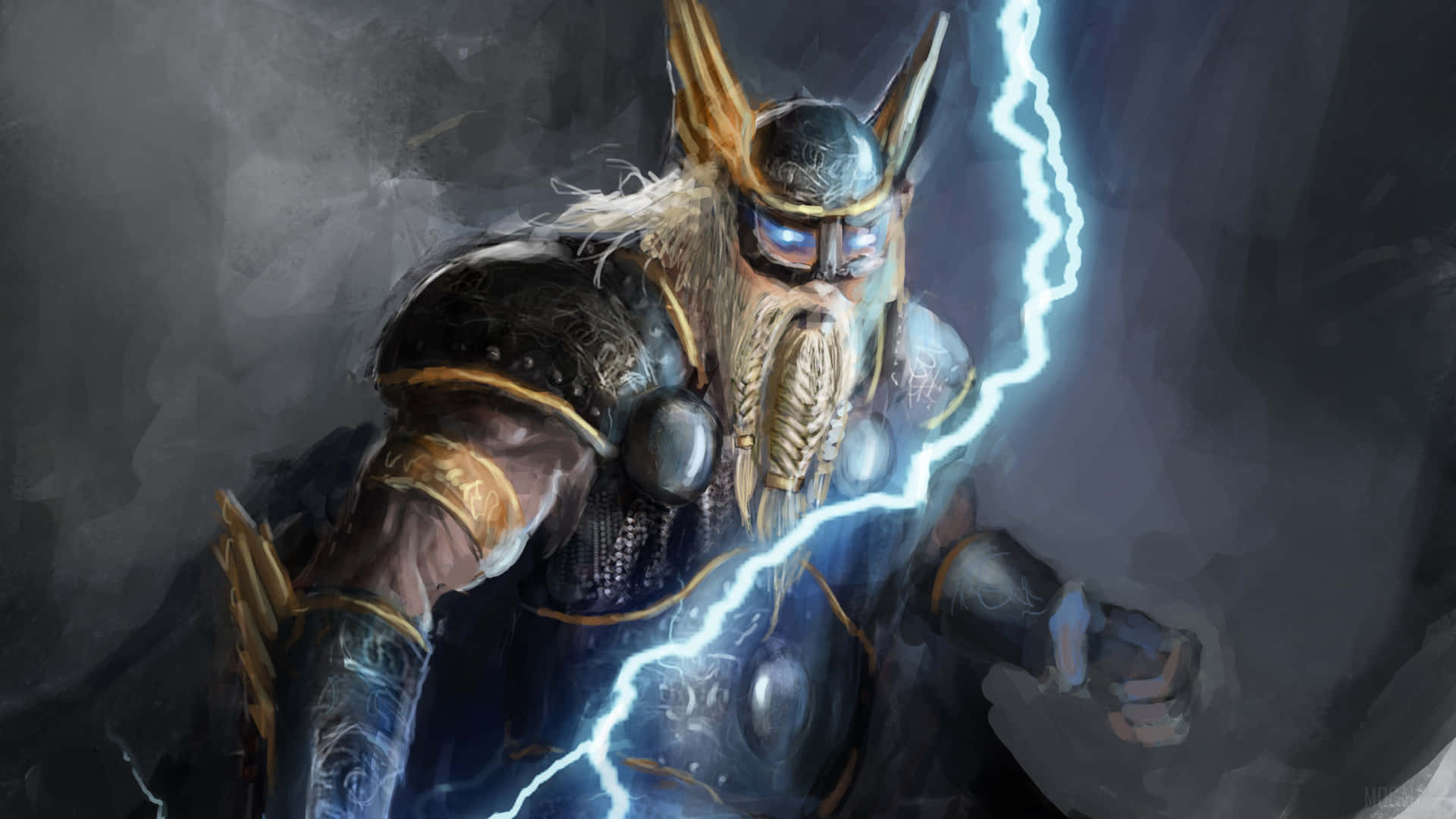 mythological Odin all father god of thunder and