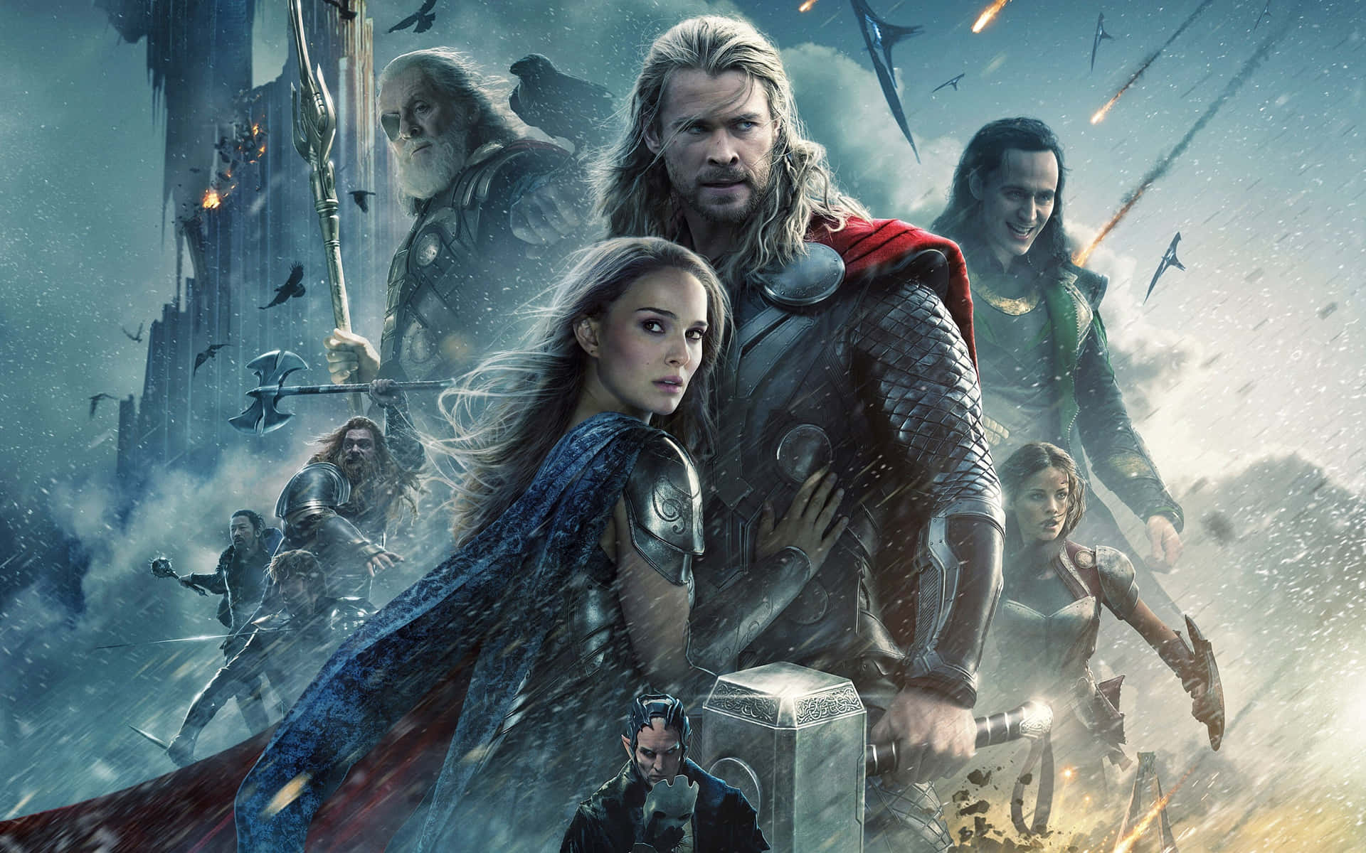 Thor battles Jörmungandr Wallpaper