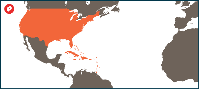 North America Location Indicator PNG