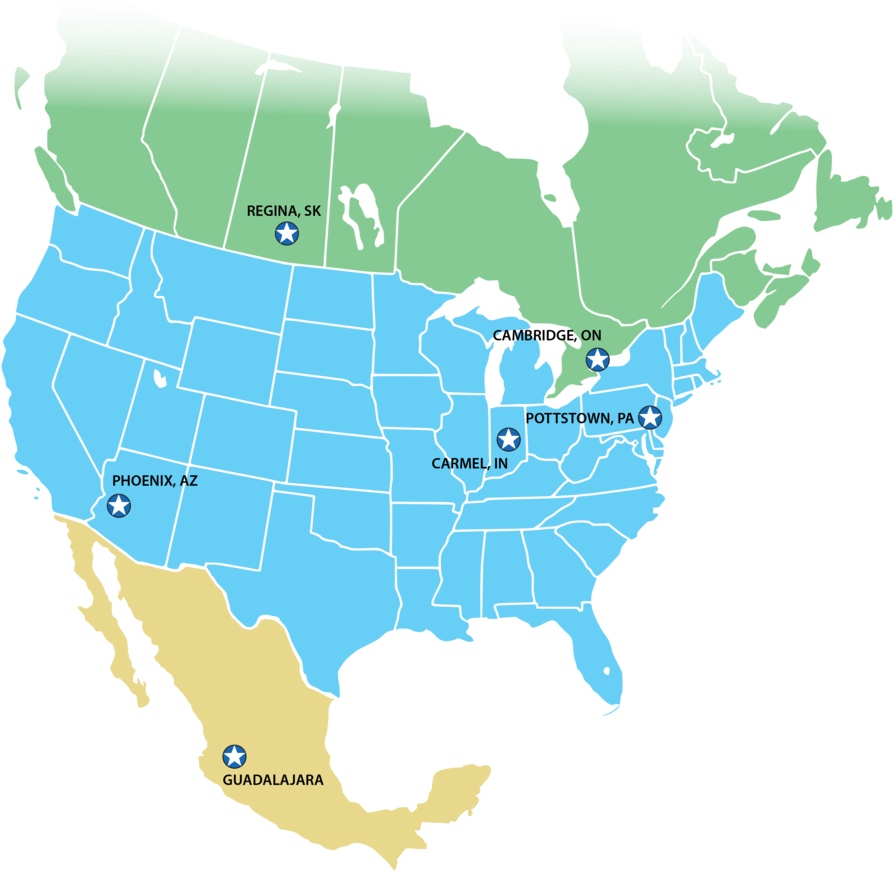 North America Mapwith Star Markers PNG