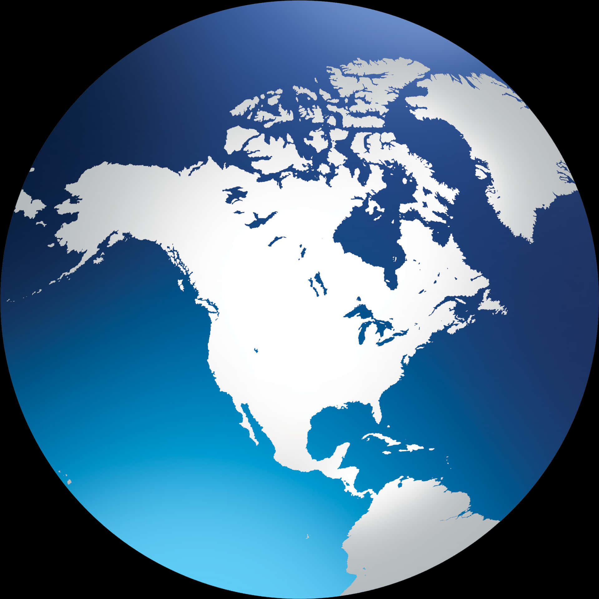 North American Globe View PNG