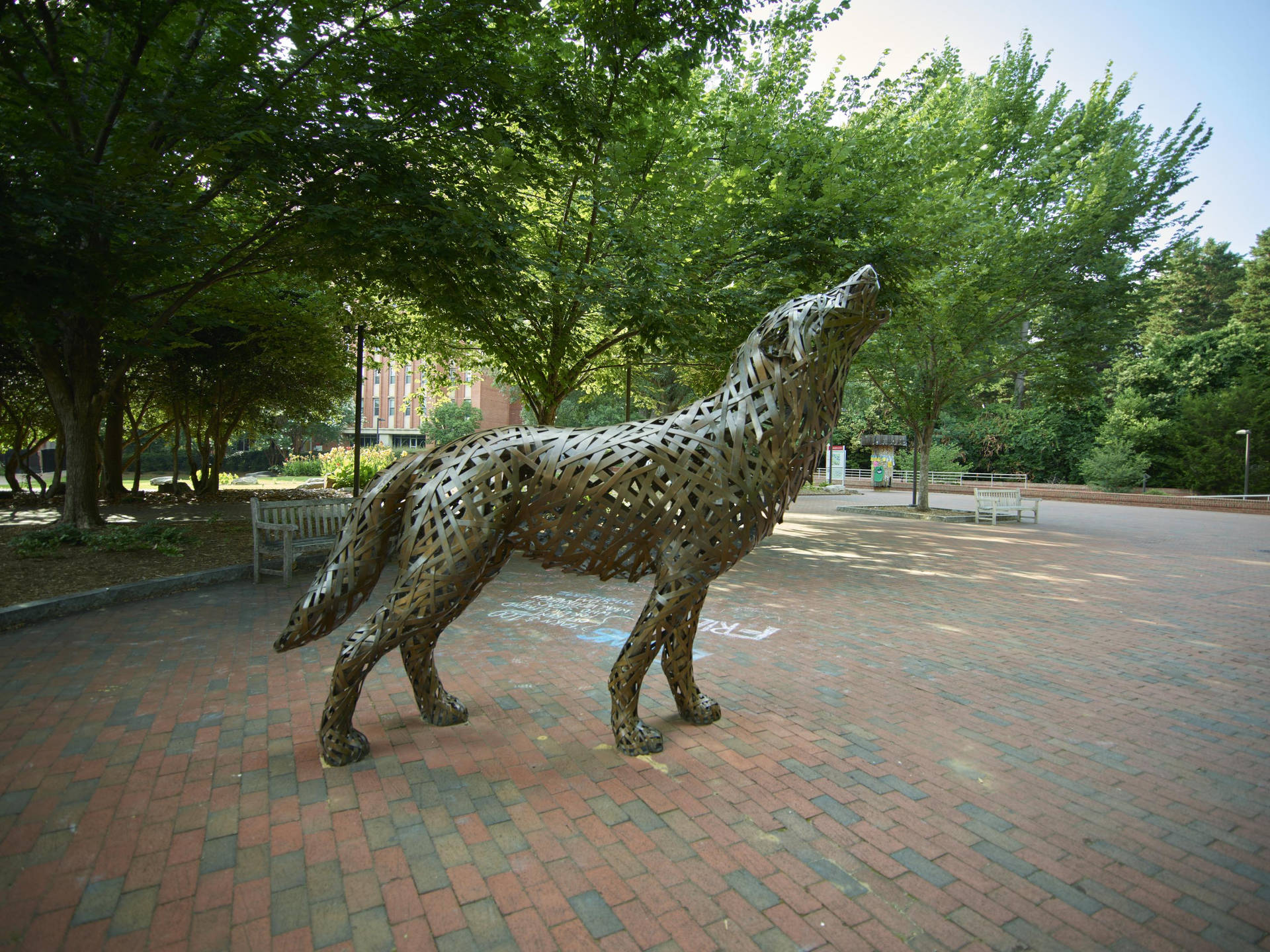 North Carolina State University Howling Wolf Sculpture Wallpaper