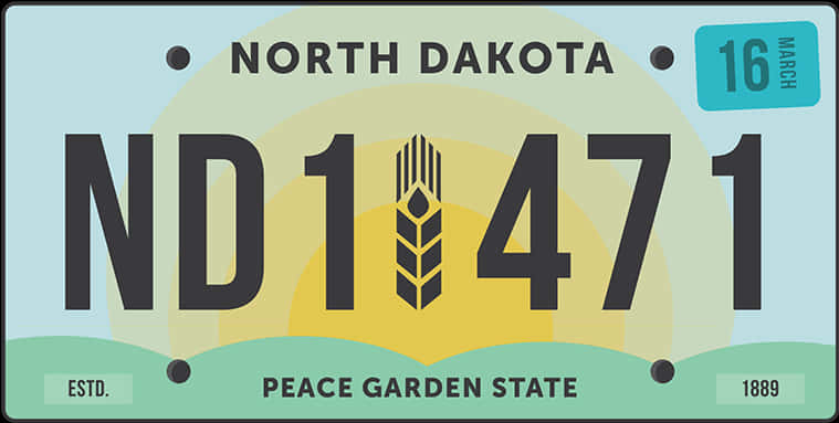 North Dakota License Plate PNG