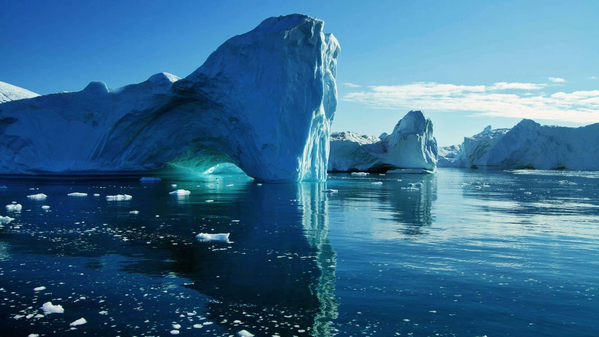 Isberglandskap Vid Nordpolen Bild