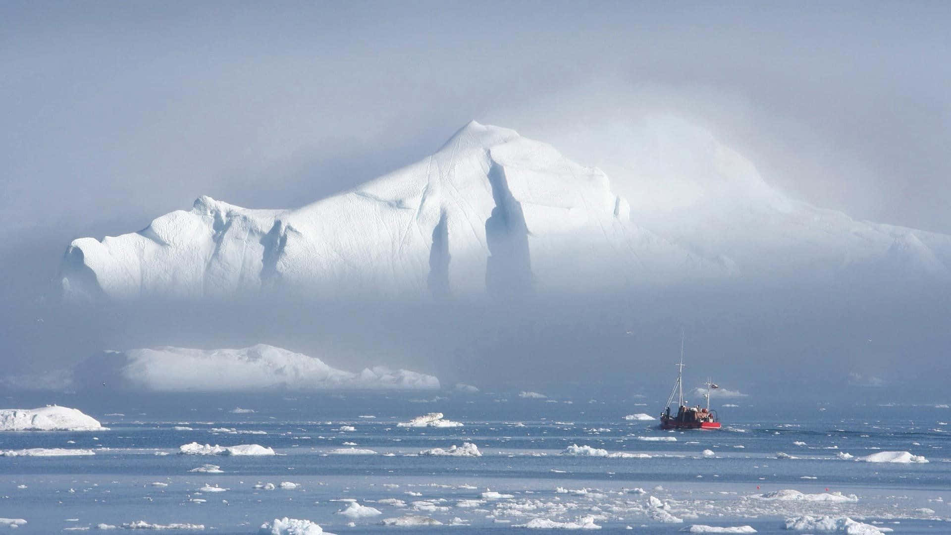 Imagende Un Barco De Pesca En El Polo Norte.