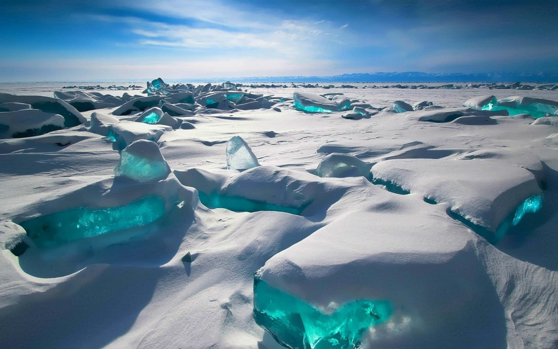 Imagende Montículos De Hielo Cristalinos En El Polo Norte