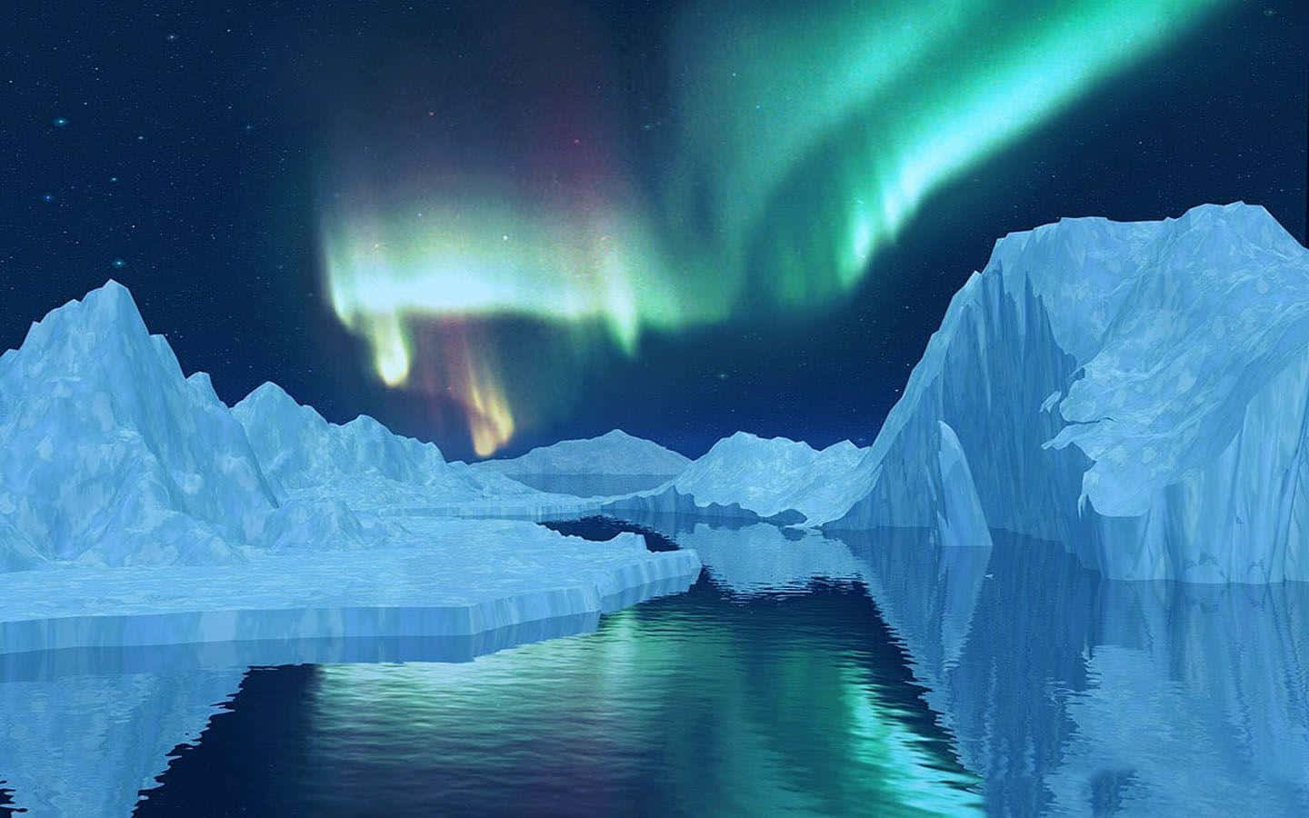 Imagende Aguas Reflectantes En El Polo Norte