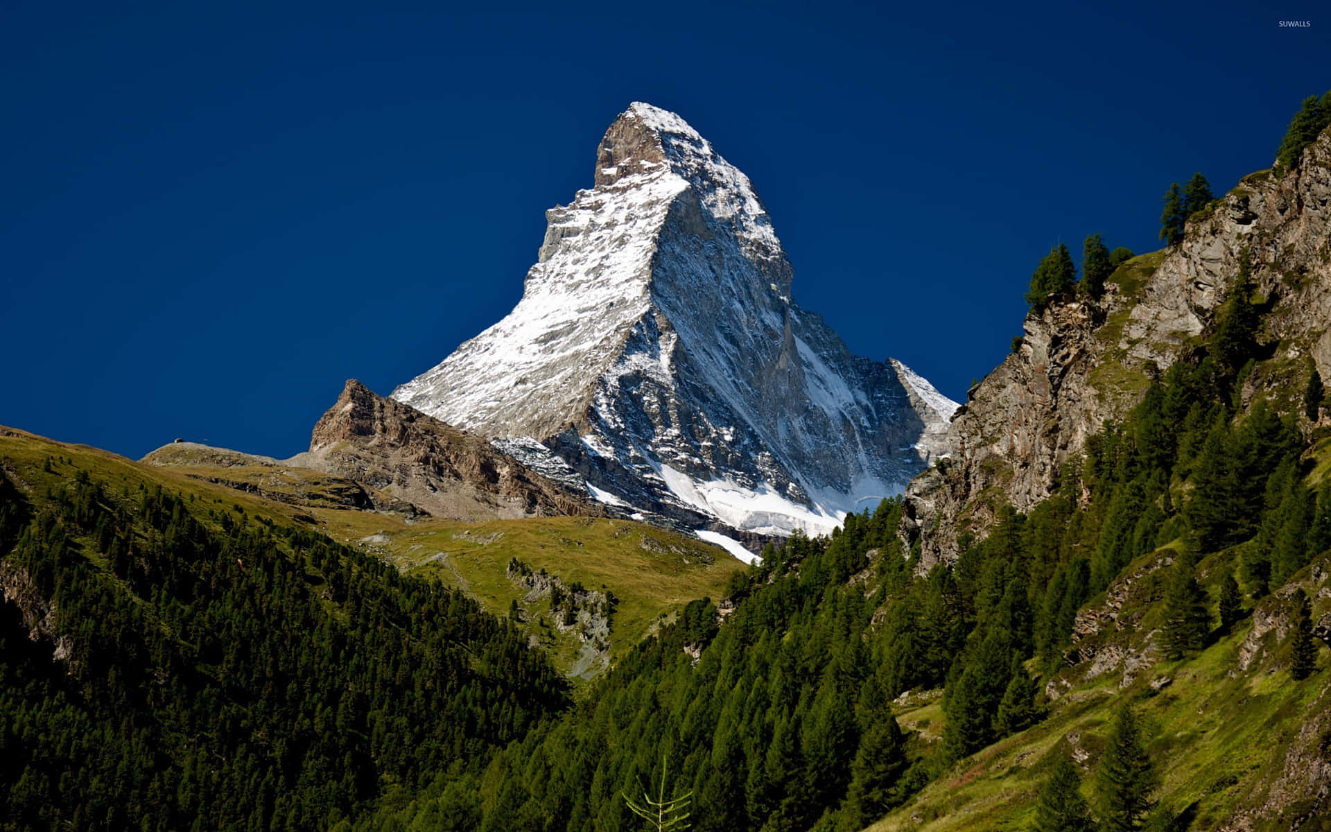Vistada Face Norte Do Matterhorn. Papel de Parede