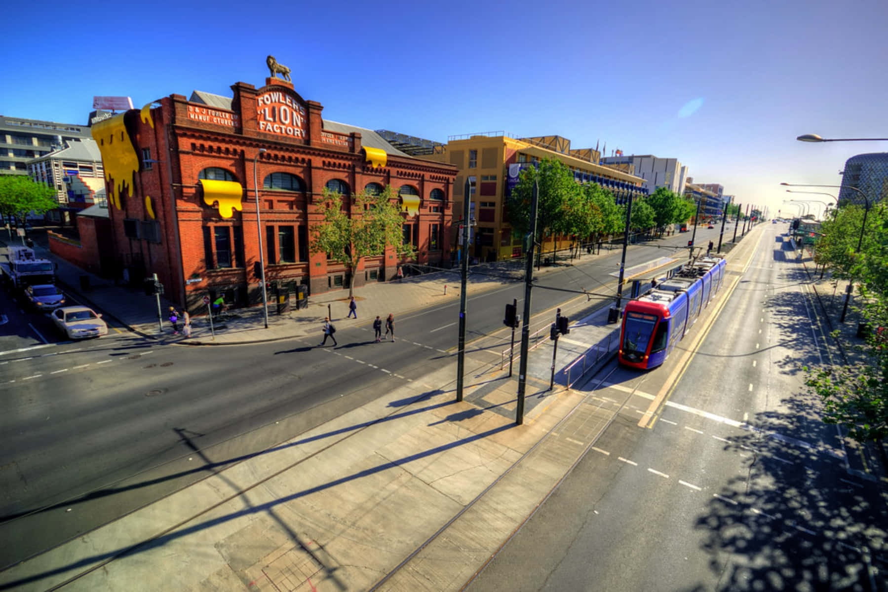 North_ Terrace_ Adelaide_ Lion_ Factory_and_ Tram Wallpaper