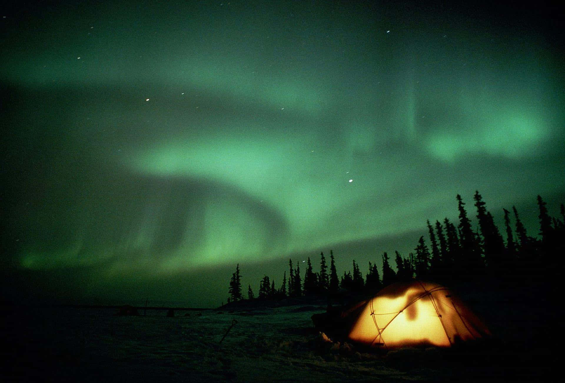 Northern Lights Camping Desktop Wallpaper