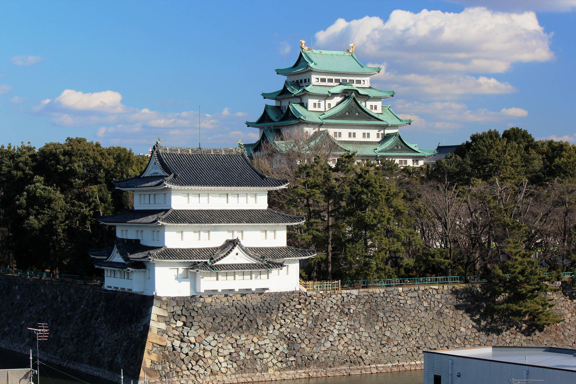Torretta Di Nordovest Con Il Castello Di Nagoya Sfondo