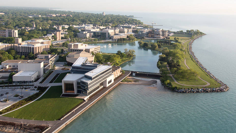 Northwestern University Havudsigt Tapet: Se udsigt til havet fra Northwestern University. Wallpaper