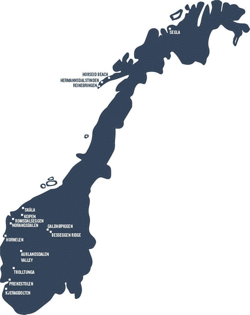 Norway Adventure Destinations Map PNG