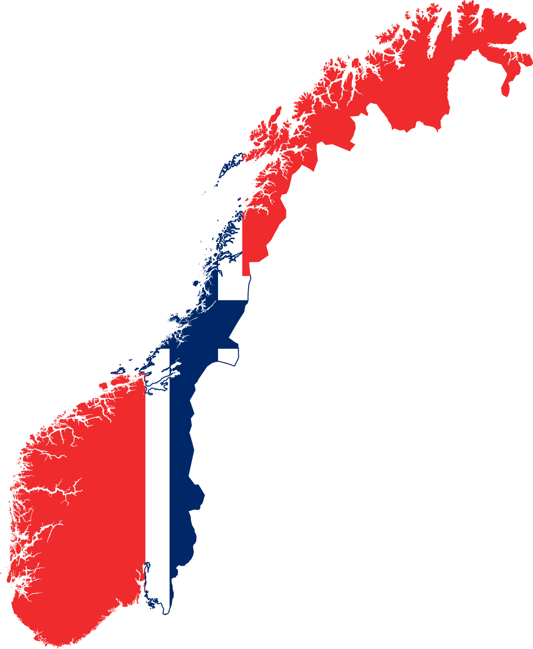 Norway Flag Map Stylized PNG
