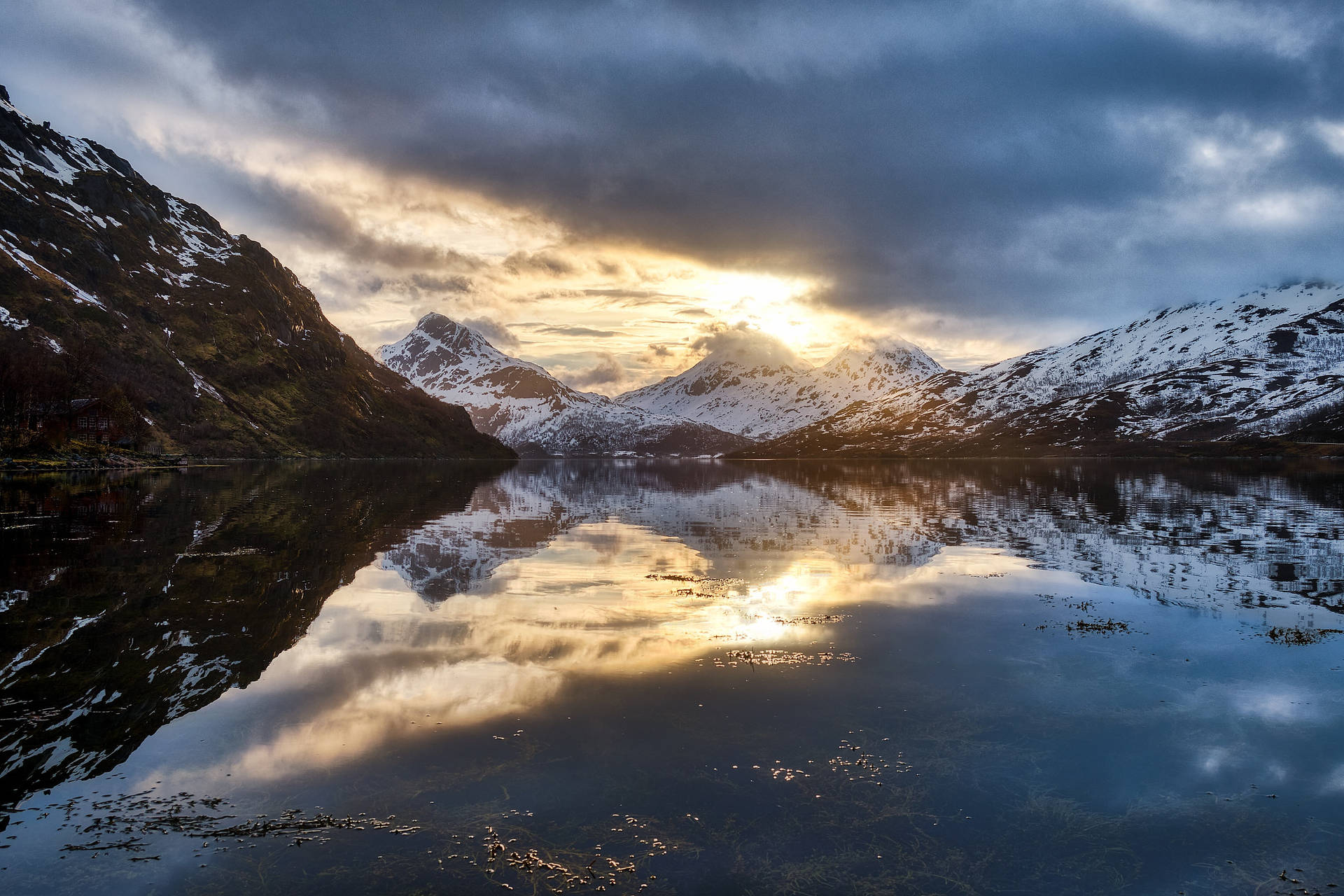Norvegia Montagne Lofoten Sfondo
