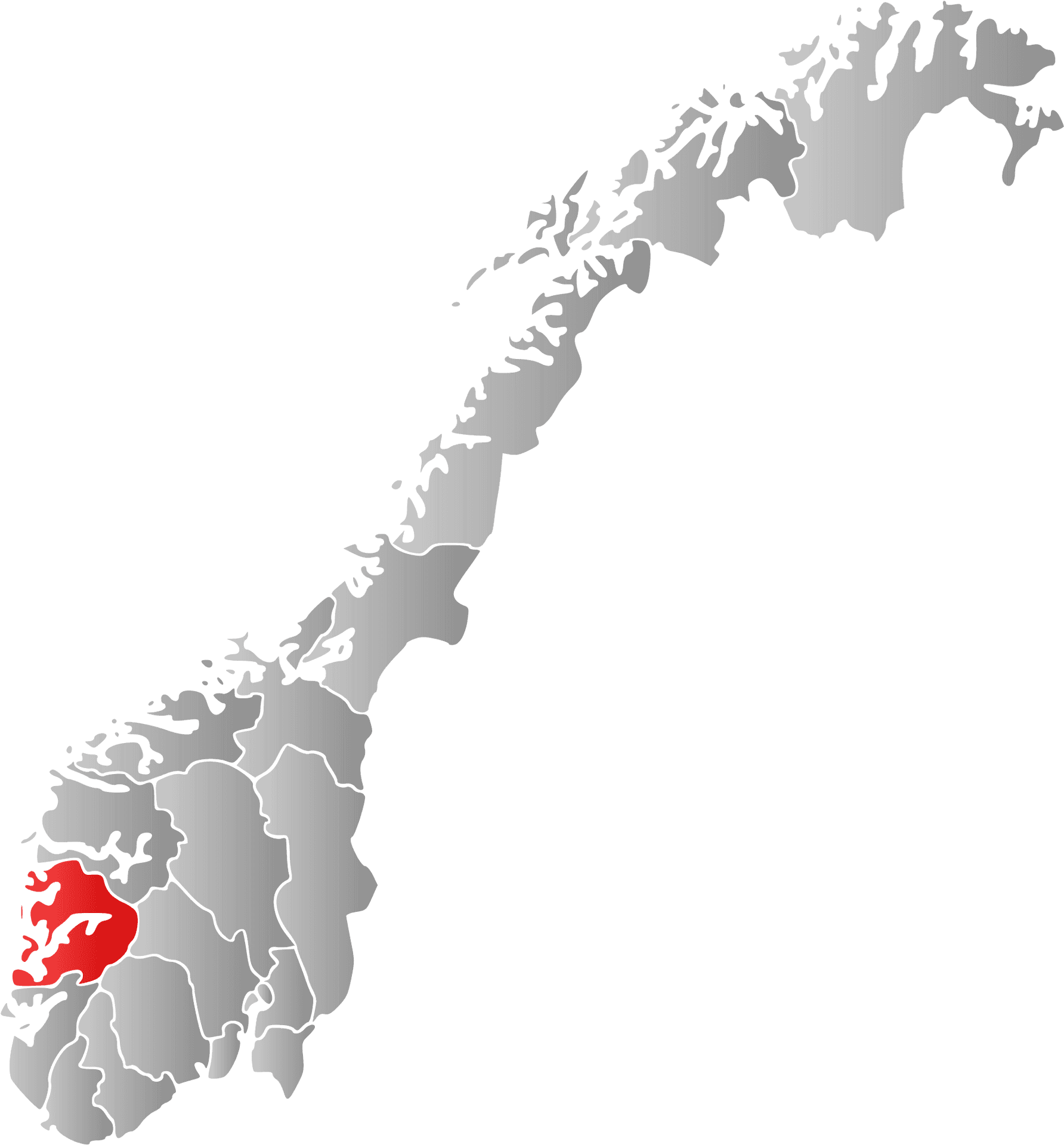 Norway Map Highlighting Oslo Region PNG
