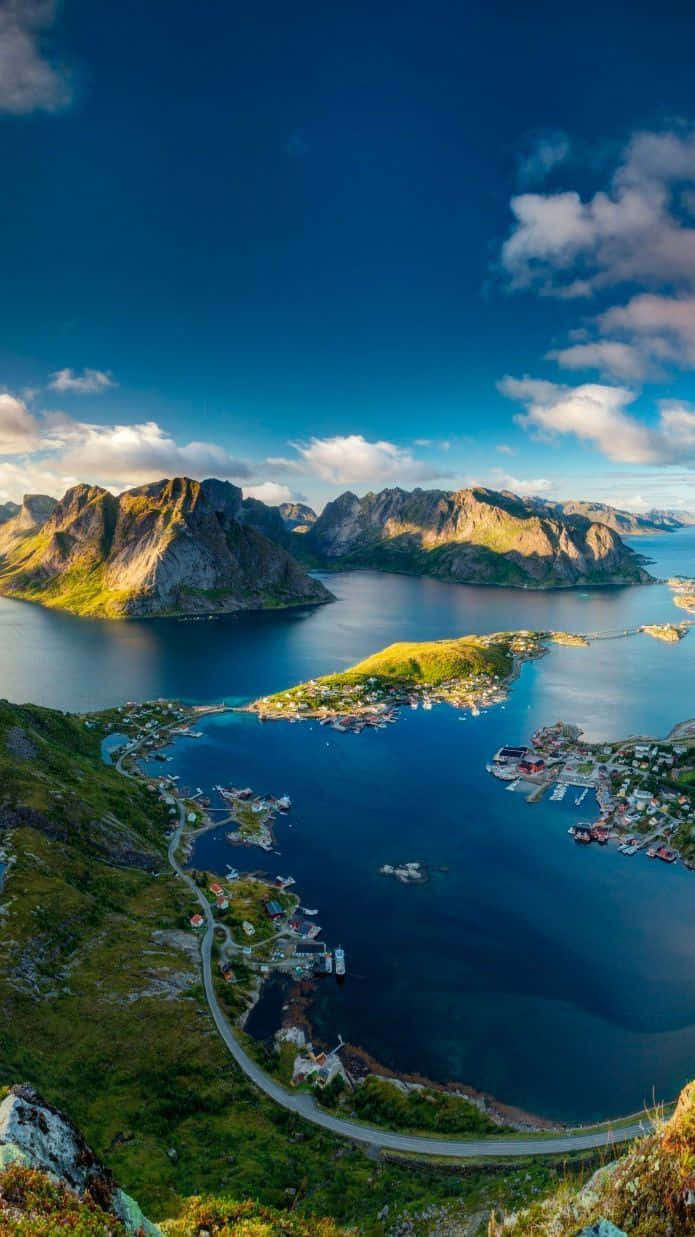 View of mountains and fjords of Norway
