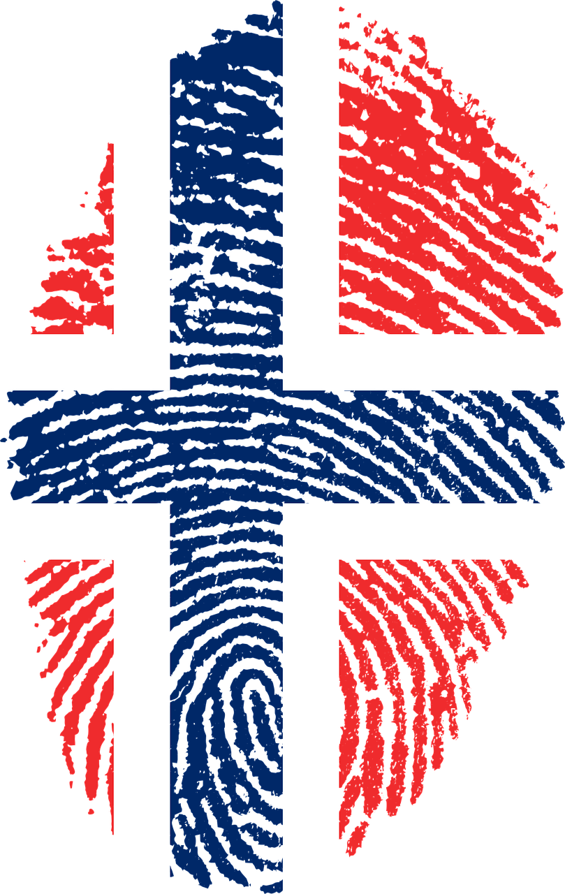 Norwegian Flag Fingerprint Art PNG