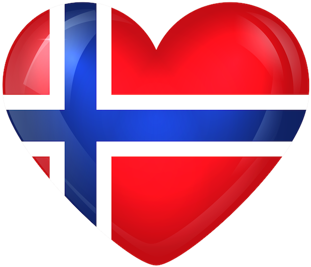 Norwegian Flag Heart Shaped Graphic PNG