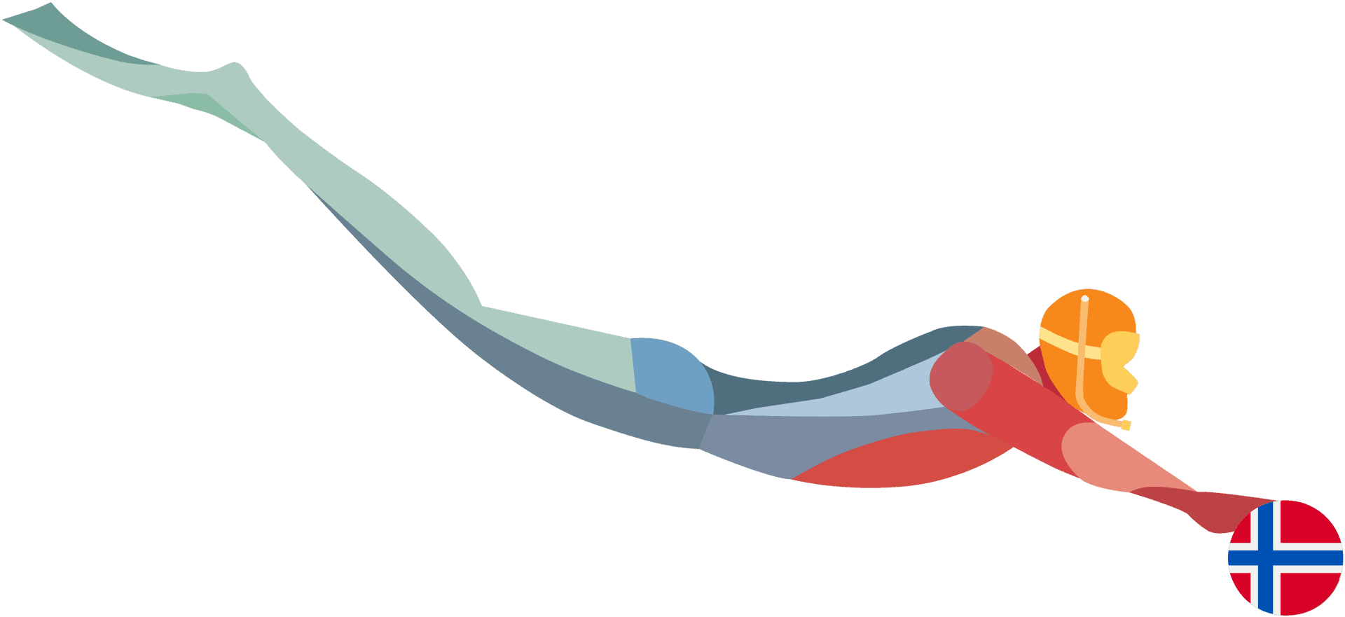 Norwegian Flag Ribbon Graphic PNG