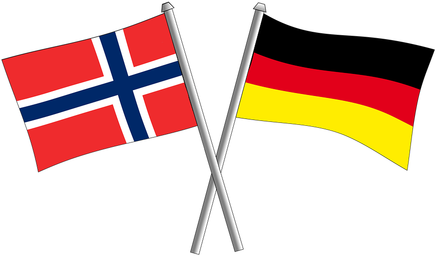 Norwegianand German Flags Crossed PNG