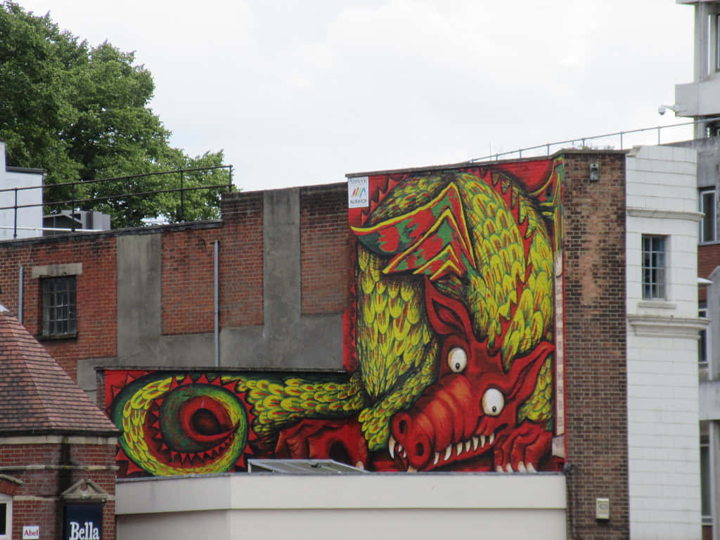 Norwich Dragon Mural Artwork Wallpaper