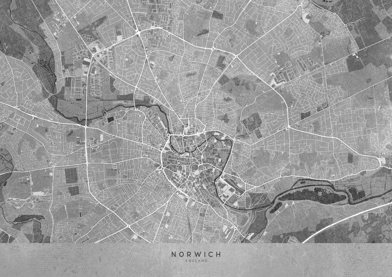 Norwich U K Map Art Wallpaper
