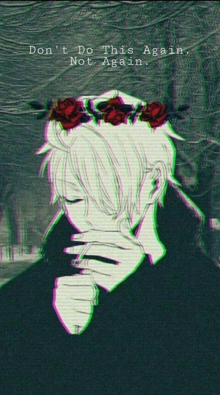 Drowning in Emotion - Anime Depression Aesthetic Wallpaper