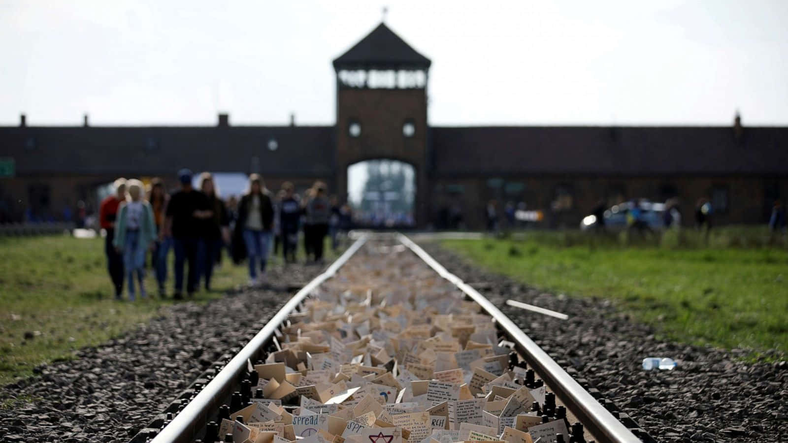 Notable Auschwitz Tracks Covered With Notes Picture