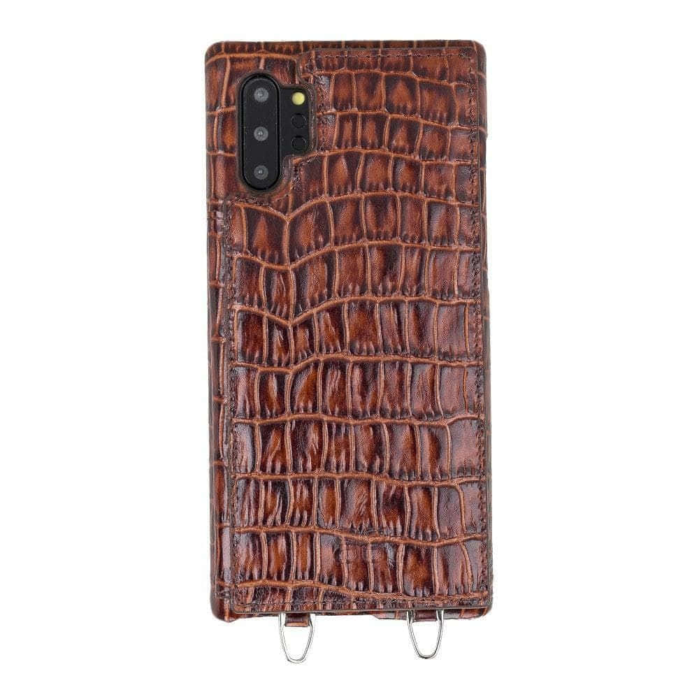 A Brown Crocodile Skin Wallet Case For The Samsung Galaxy S10