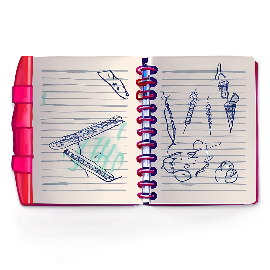 Notebook Paper With Doodles Png 05252024 PNG