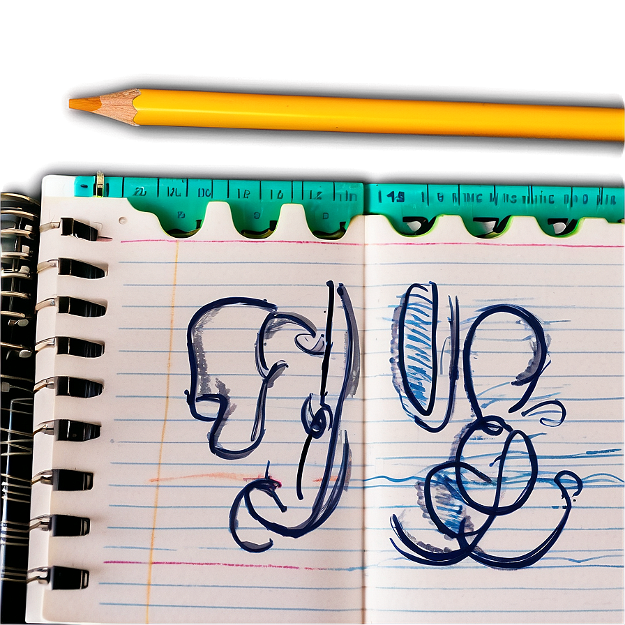 Notebook Paper With Doodles Png 96 PNG