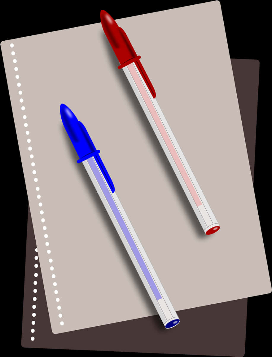 Notebookand Pens Illustration PNG