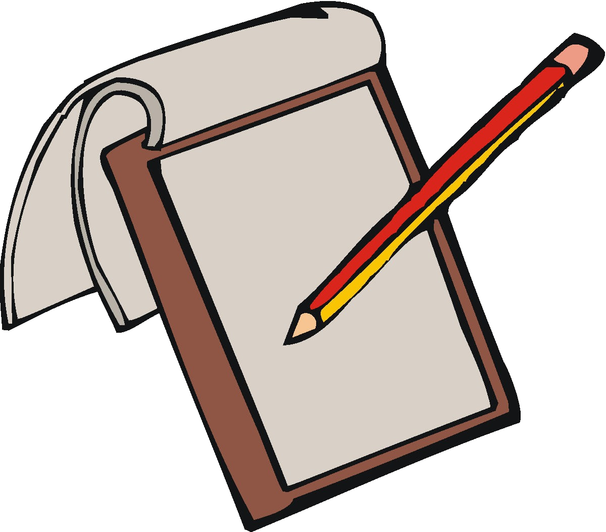 Notepadand Pencil Clipart PNG