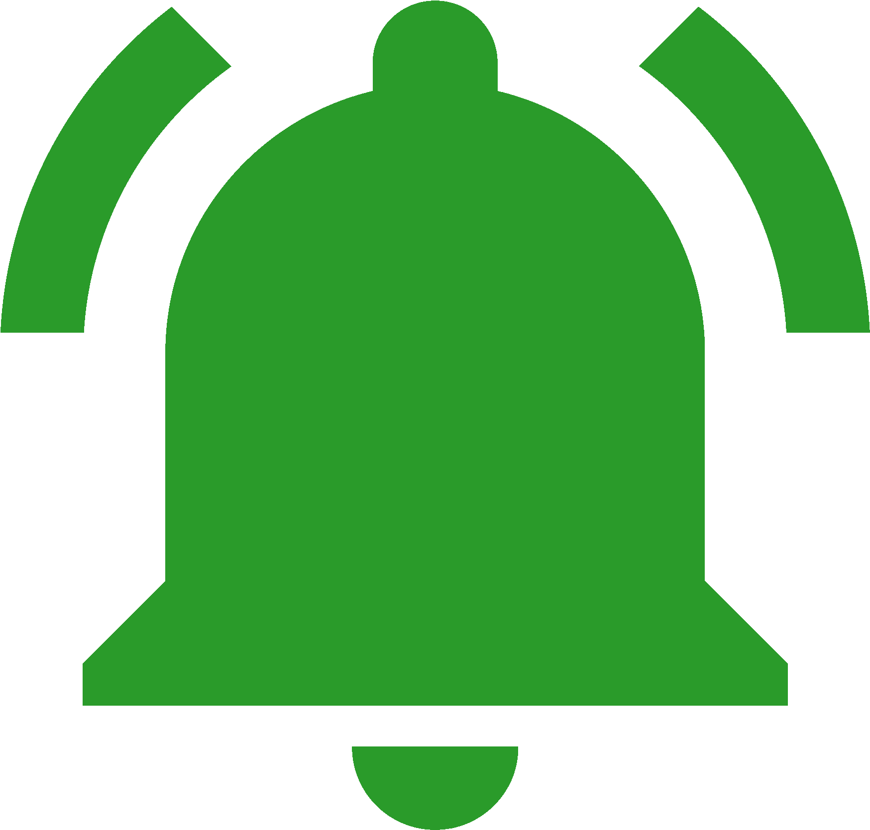 Notification Bell Icon Green PNG