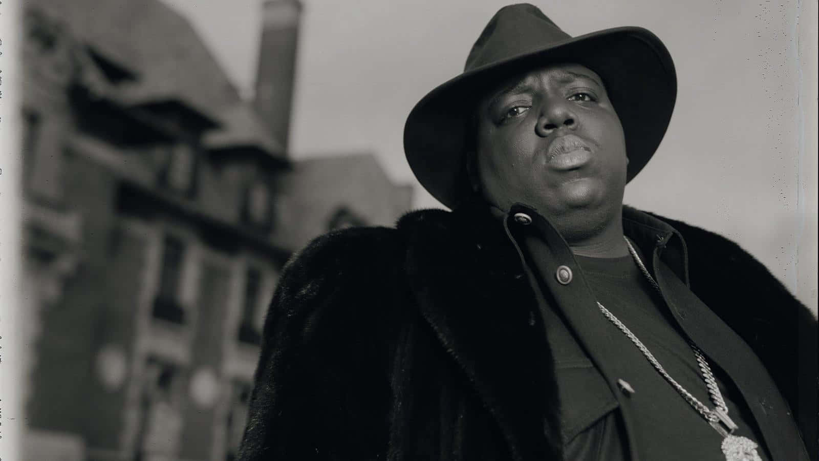 Notorious_ B I G_ Black_and_ White_ Portrait Wallpaper