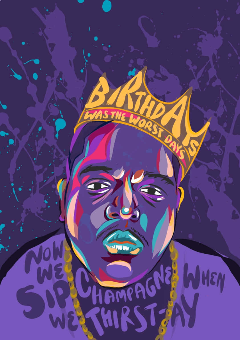 Notorious B I G Crown Artwork Wallpaper