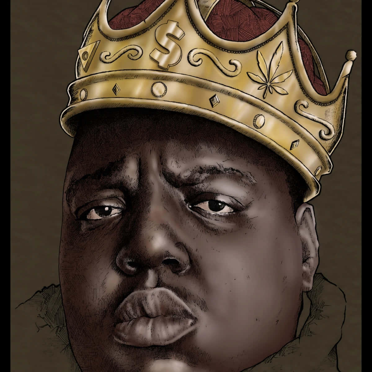 Notorious_ B I G_ Crowned_ Illustration Wallpaper