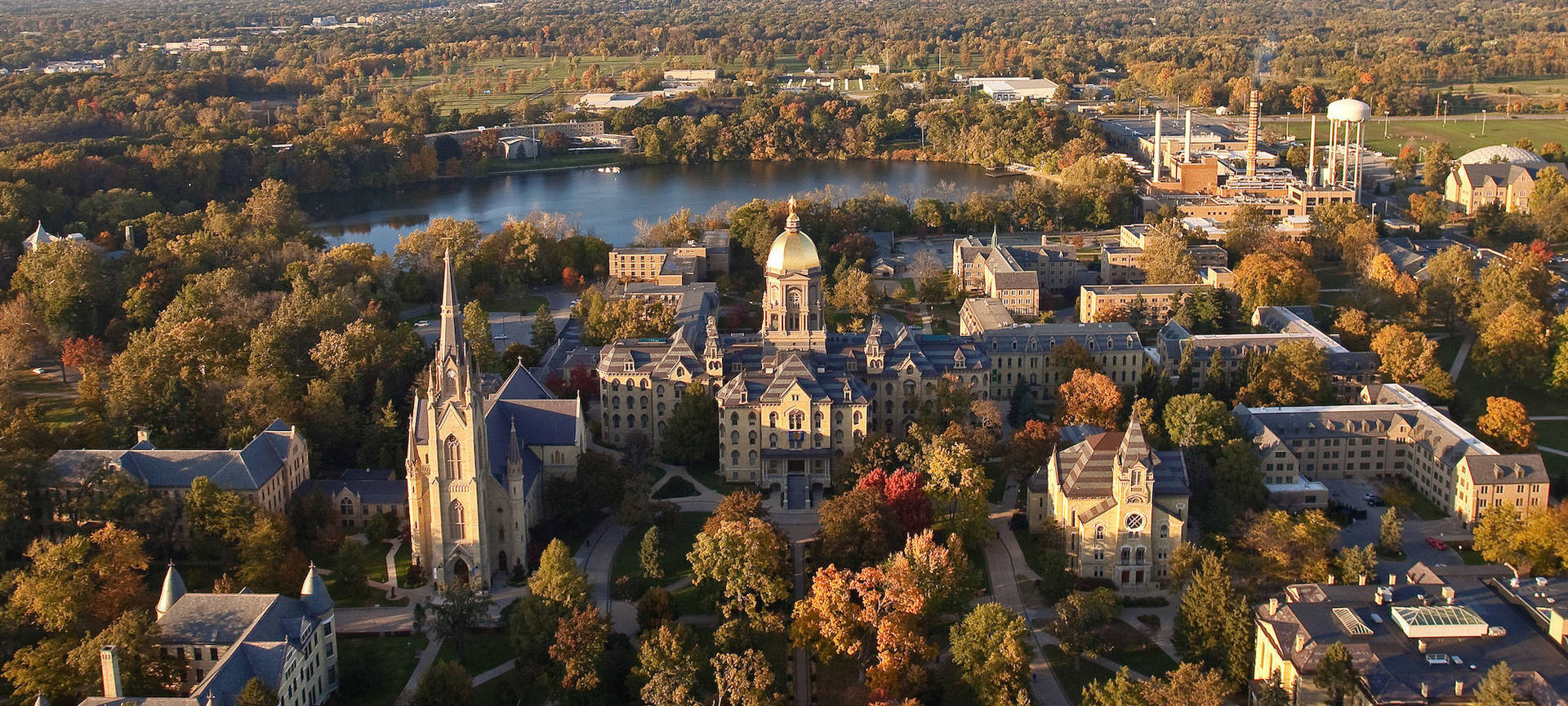 Notre Dame Aerial Shot Wallpaper