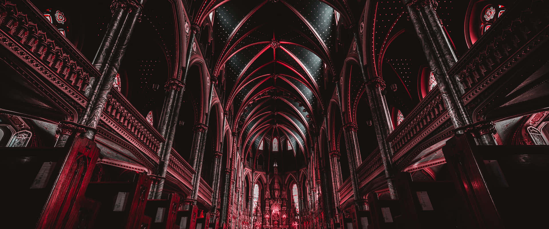 Notredame-katedralen Redigerad Gotisk Inredning Wallpaper
