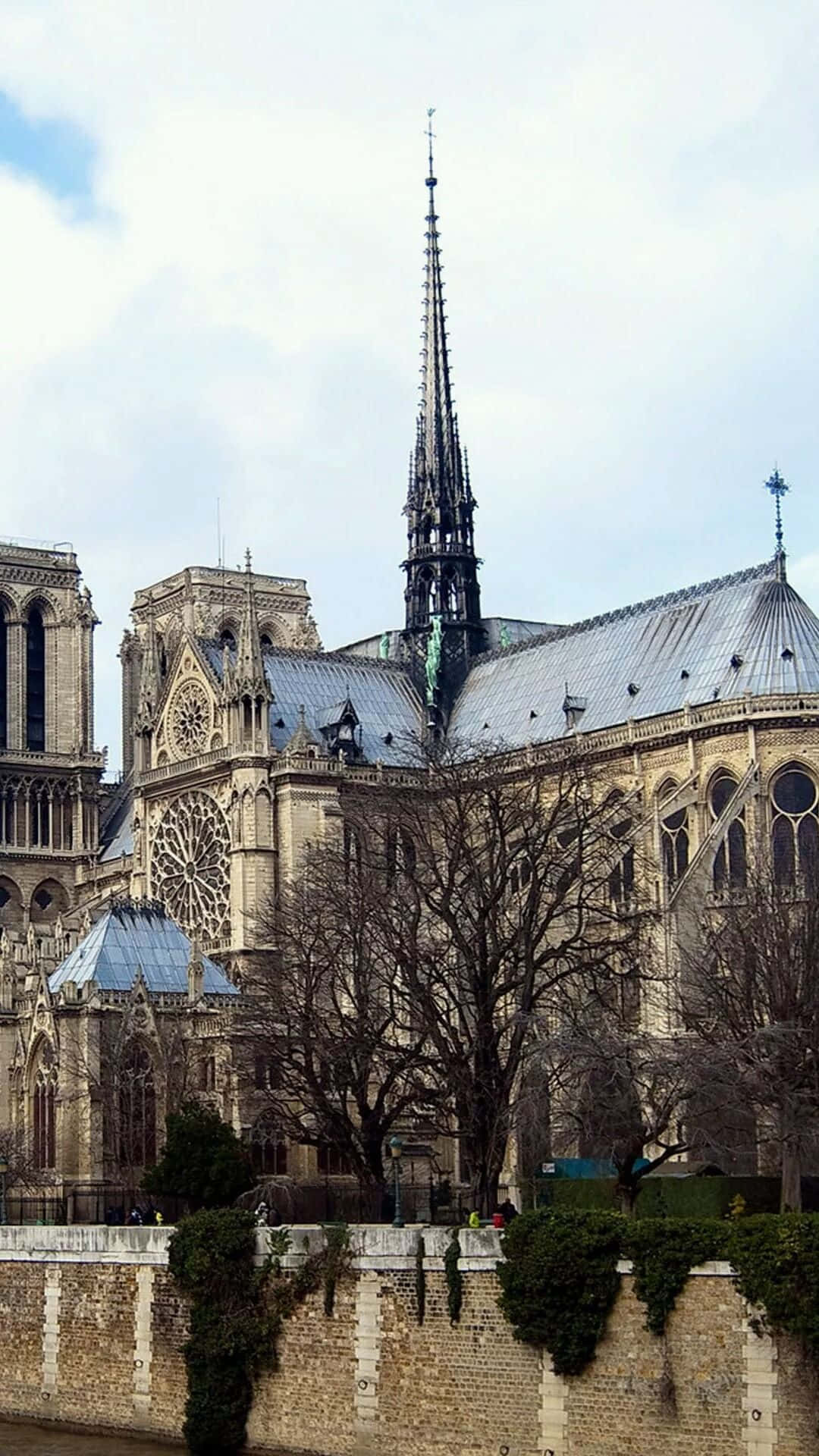 Notre Dame Cathedral Tall Spire Wallpaper