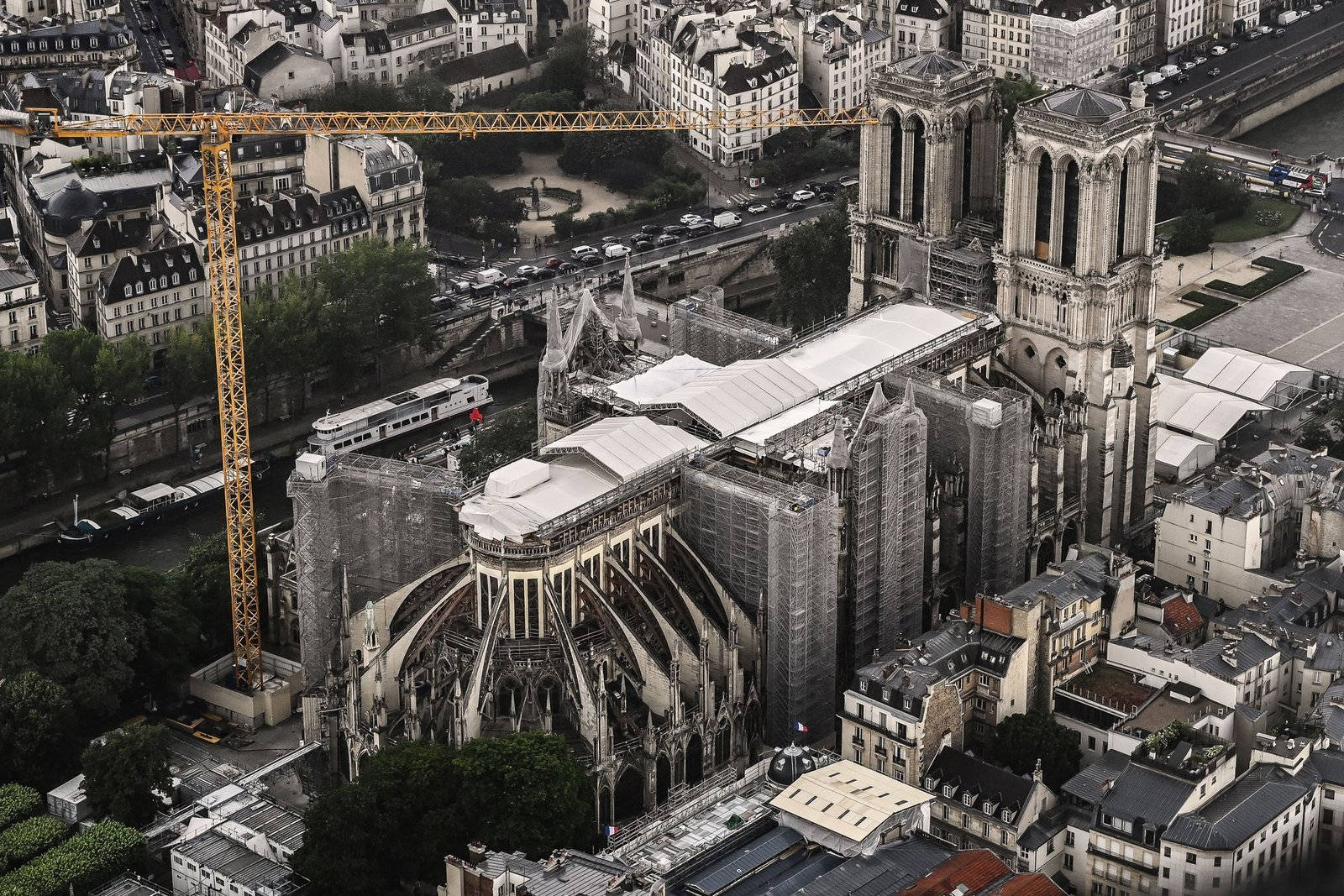 Notre Dame Construction Aerial Shot Wallpaper
