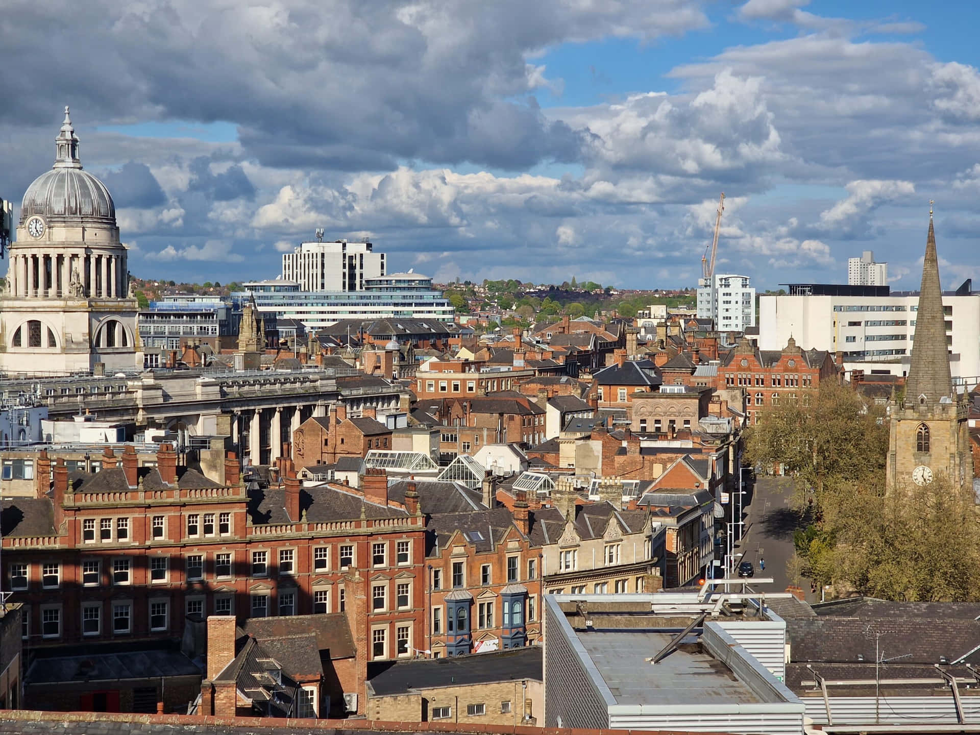 Nottingham Cityscape Dominant Architecture Wallpaper